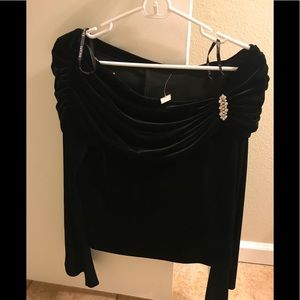 XScape Black Velour Velvet Top
